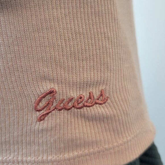 Guess Women's Long Sleeve Rib Cutout Sweater in Light Pink - Picture 4 of 11